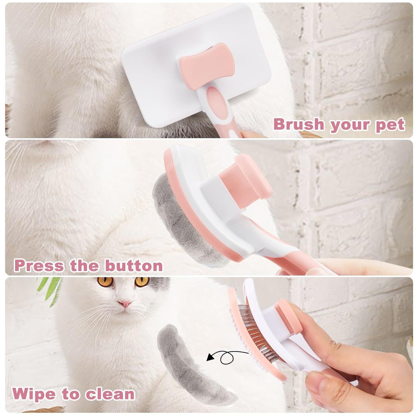 Pet Self-Cleaning Slicker Brush – Effortless Grooming for Dogs & Cats