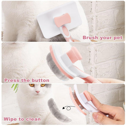 Pet Self-Cleaning Slicker Brush – Effortless Grooming for Dogs & Cats
