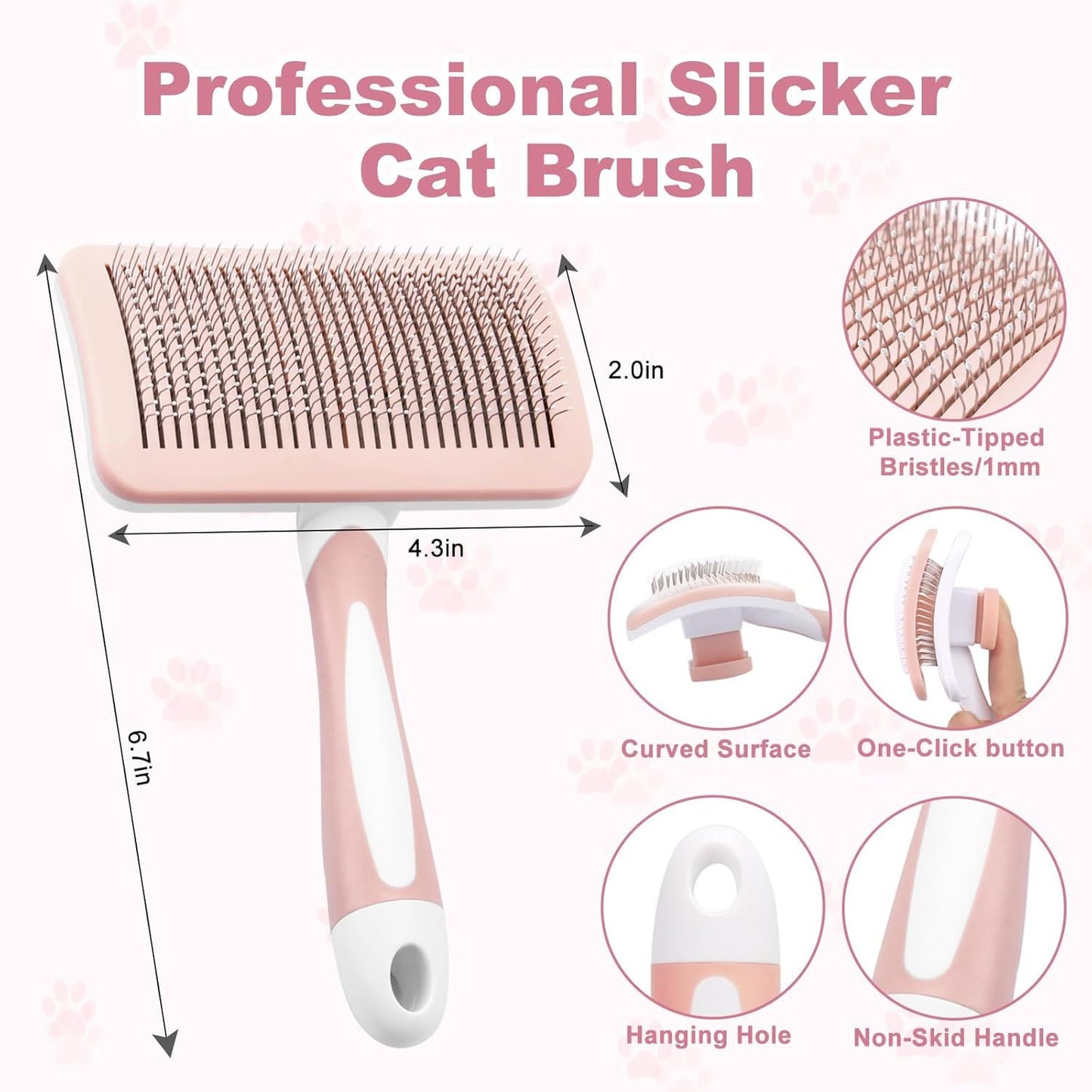 Pet Self-Cleaning Slicker Brush – Effortless Grooming for Dogs & Cats