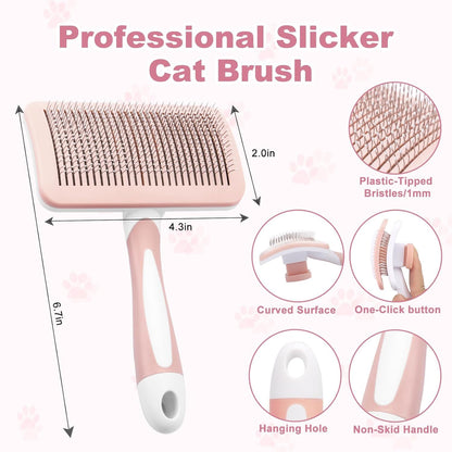 Pet Self-Cleaning Slicker Brush – Effortless Grooming for Dogs & Cats